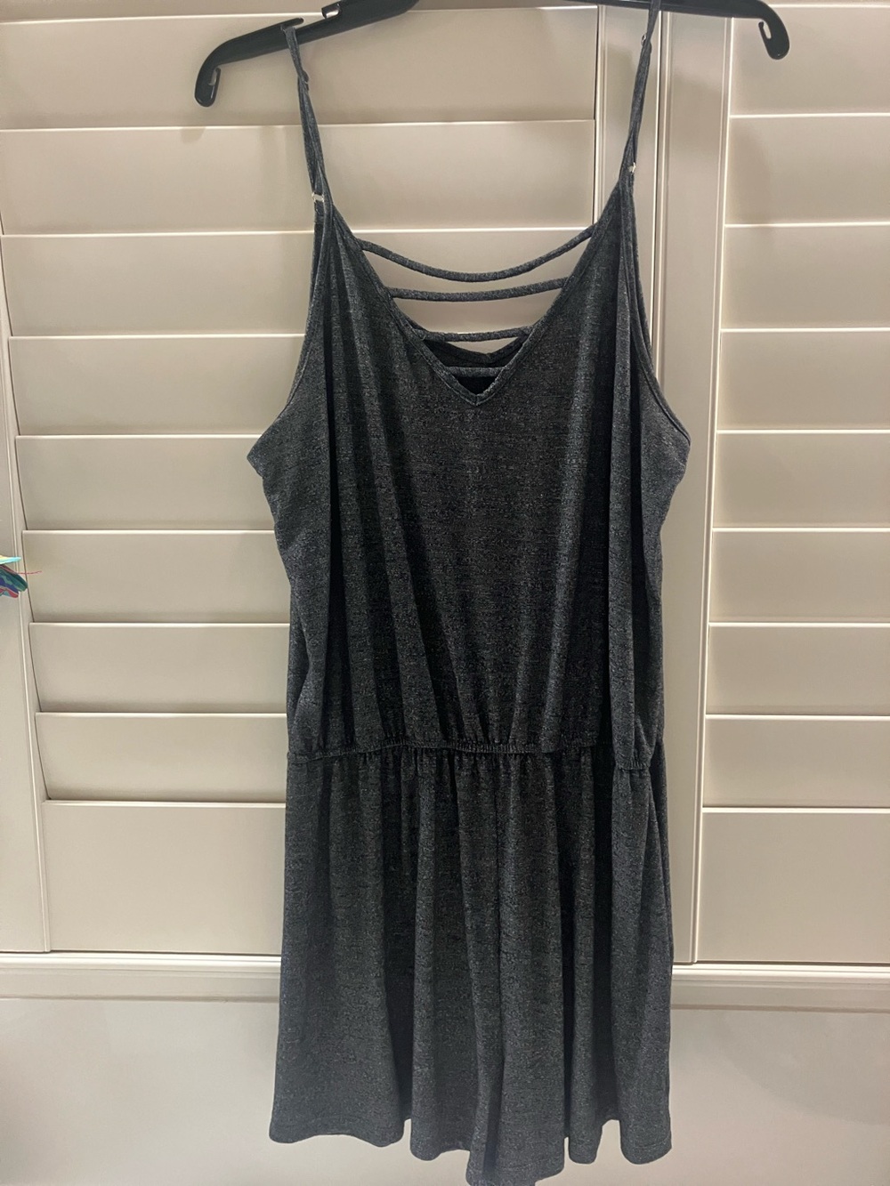 Mossimo Supply Co. Gray Strappy V-Neck Romper